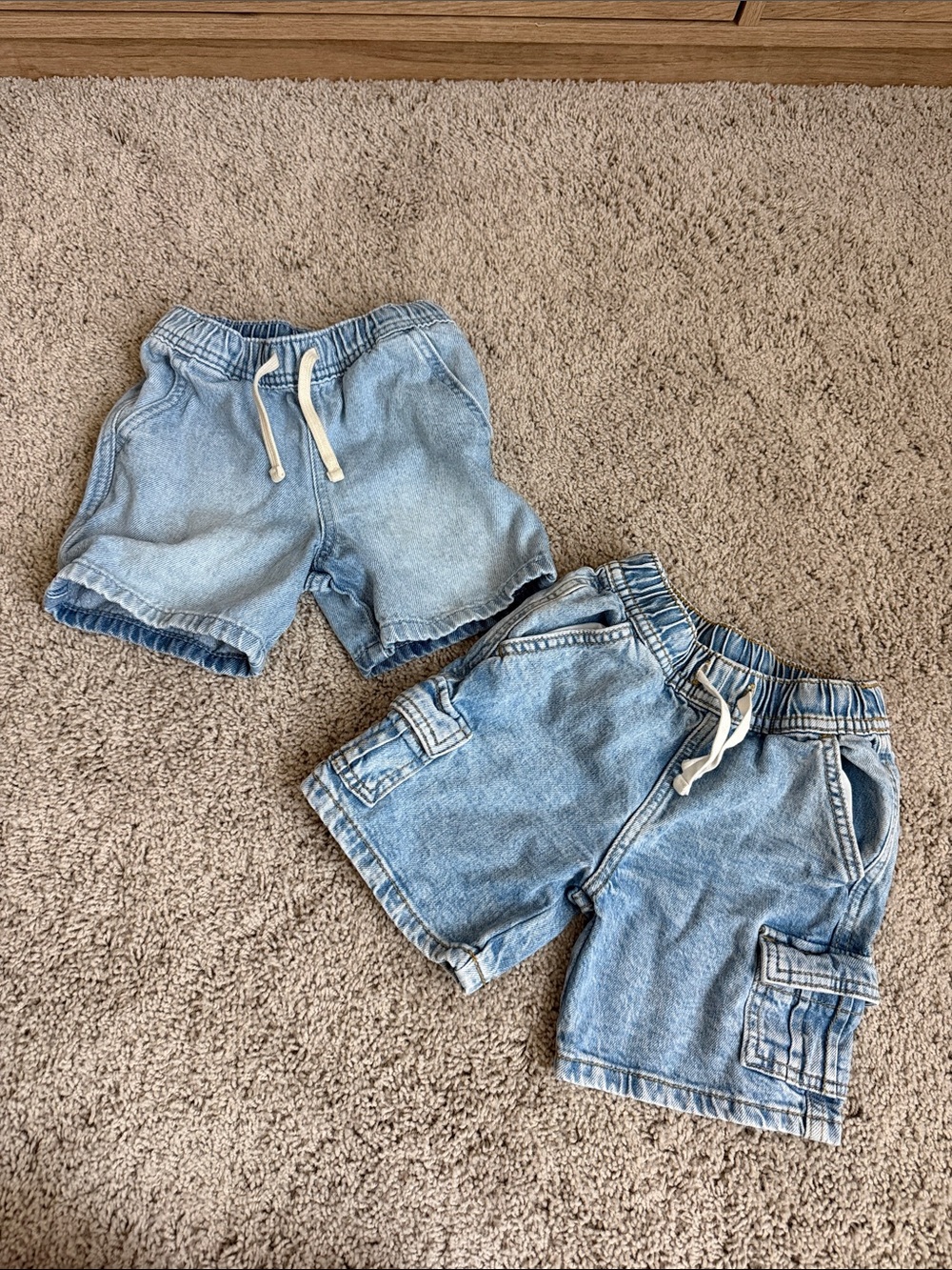 Cat & Jack Light Blue Denim Pull-On Shorts Duo